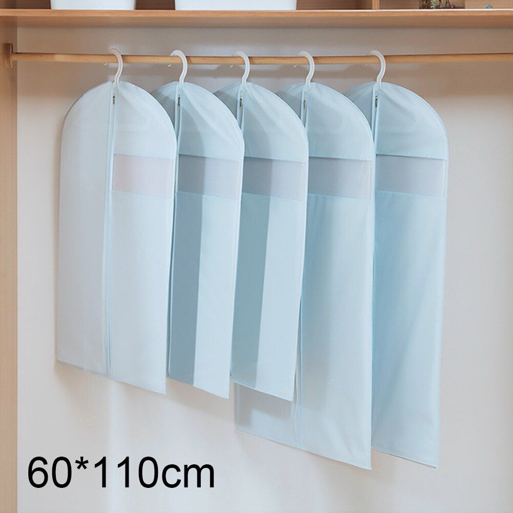 Vêtements housse anti-poussière translucide anti-poussière housse de protection manteau robe veste organisateur suspendu: Blue  M