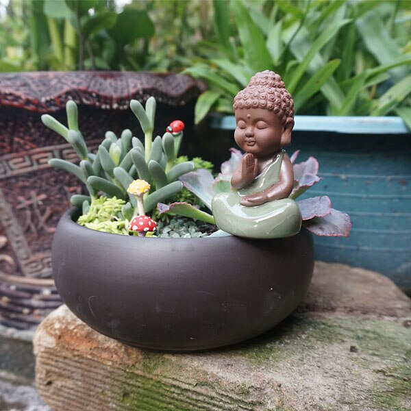 Fairy Tuin Keramische Kleine Bid Budda Succlent Diy Accessoires-Mini Tuin Miniaturen-Terrarium Supply Boeddhistische Monnik