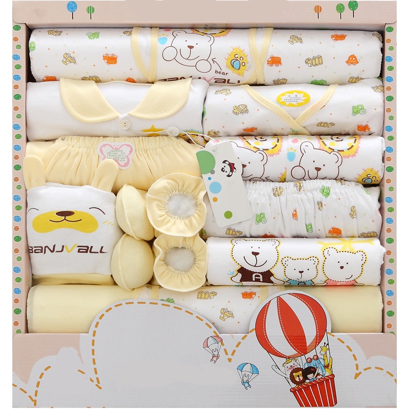 Newborn clothes kit for baby box 18pcs autumn winter underwear newborn warm clothes cotton suit baby supplies box