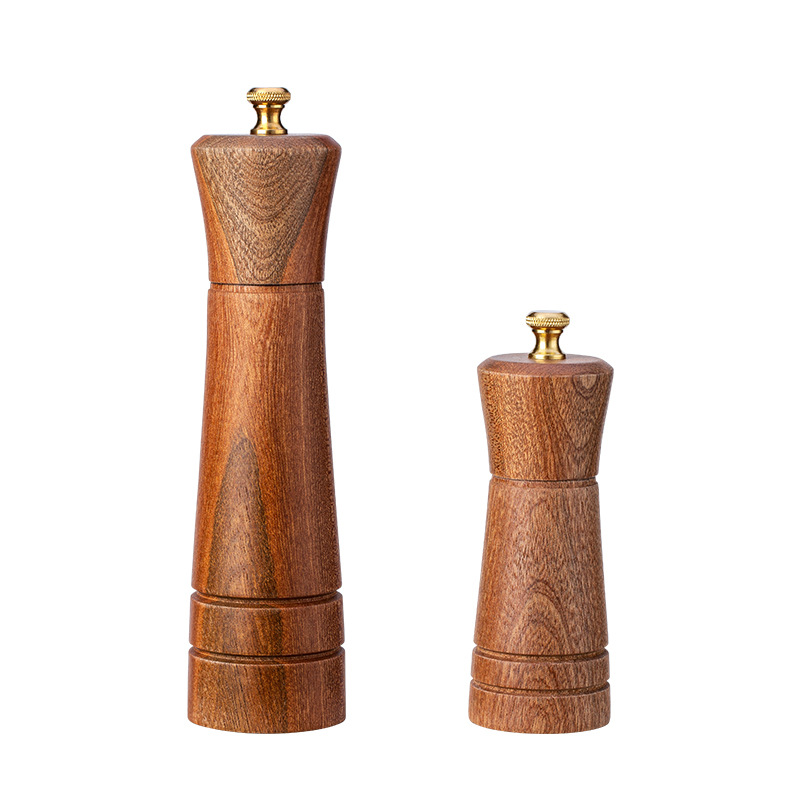 Solid Wood Pepper Grinder Kitchen Household Manual Pepper Powder Black Pepper Mill Grinder Bottle Seasoning Jar Spice Grinder