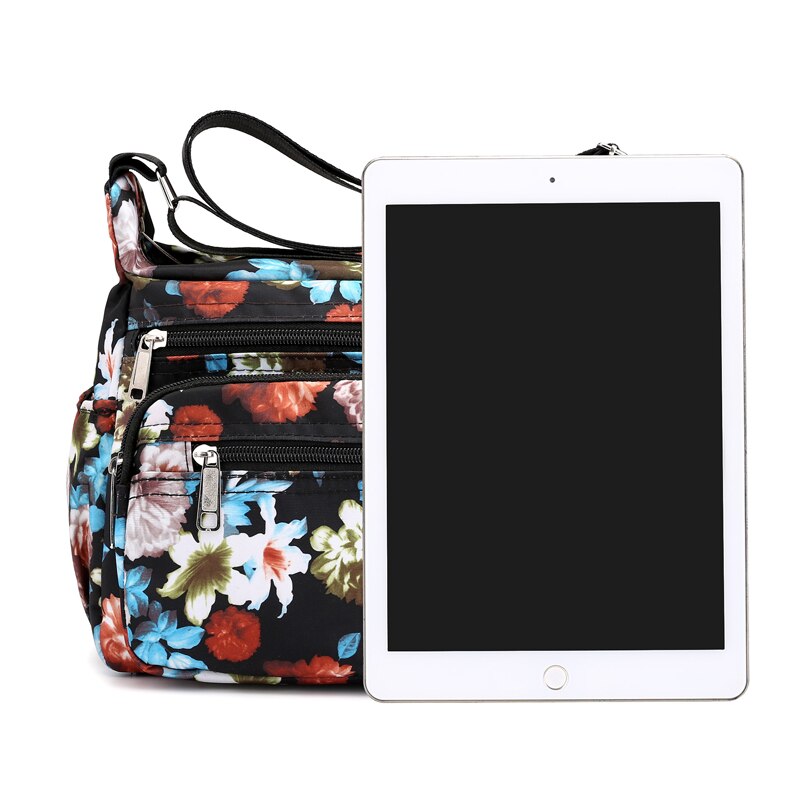 RUWB Europäischen und Amerikanischen Stil Nylon Kleine Schulter Tasche Damen lässig Blumen- Umhängetaschen für Frauen Klappe Bote Tasche Bolsa