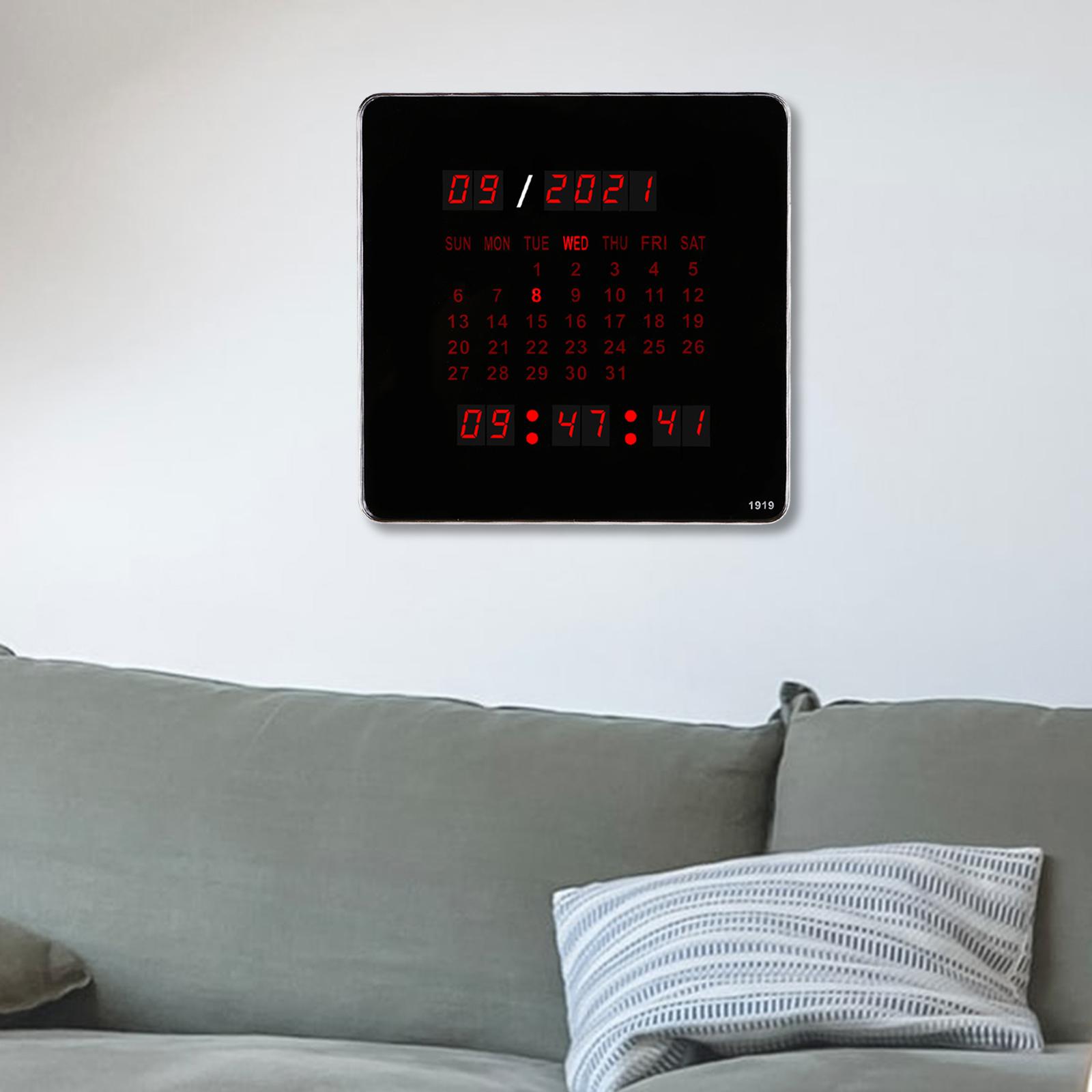 Grote Digitale Wandklok Met Kalender 12/24H Maand Week Datum Jaar Bureauklok Led Display Voor Slaapkamer home Office