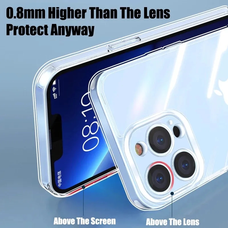 Funda transparente de silicona TPU para iPhone, carcasa trasera transparente para modelos 11, 12, 13 Mini, 14, 15 Pro, Xs Max, X, XR, 8, 7, 6, 6s Plus, SE , 2022