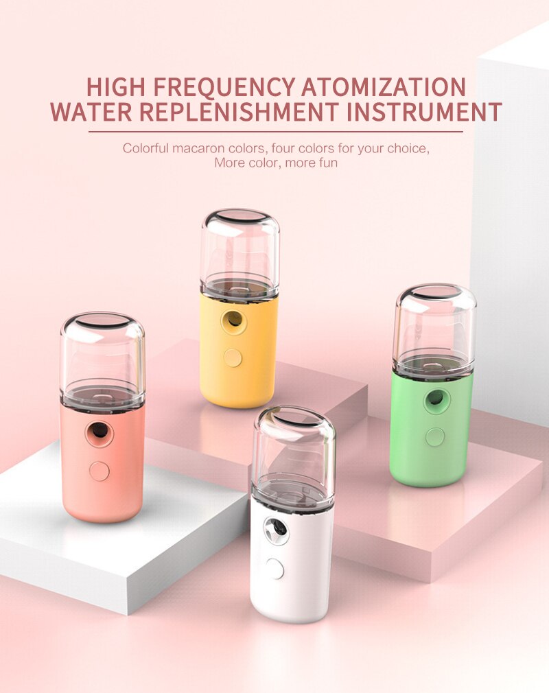 Portable Nano Mist Sprayer Hydrating Mist Face Sprayer Facial Nebulizer Steamer USB Rechargeable Disinfectants Sprayer For Home