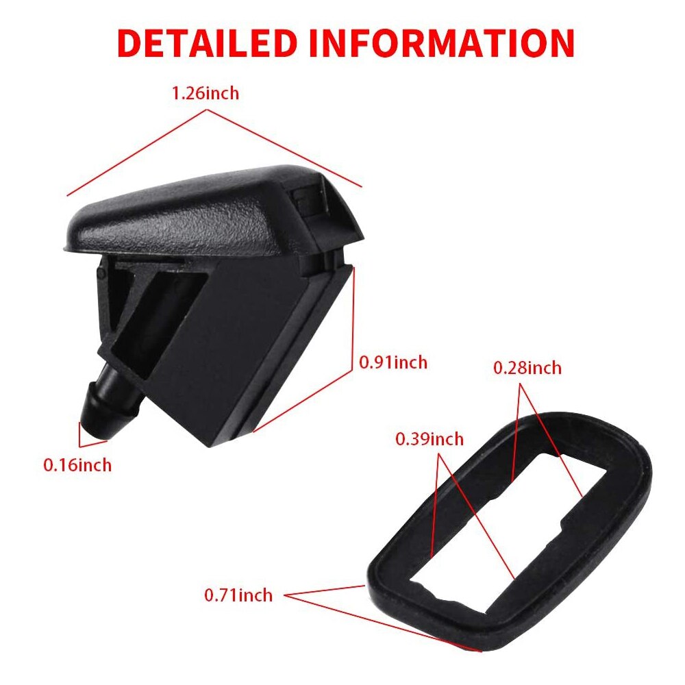 Partsworld 2 stk frontrute vaskemaskin dyses til Ford 10-17 fokus /07-14 mondeo /10-17 c- max oem  bm51-17666- ab sprøyte jetfly sett