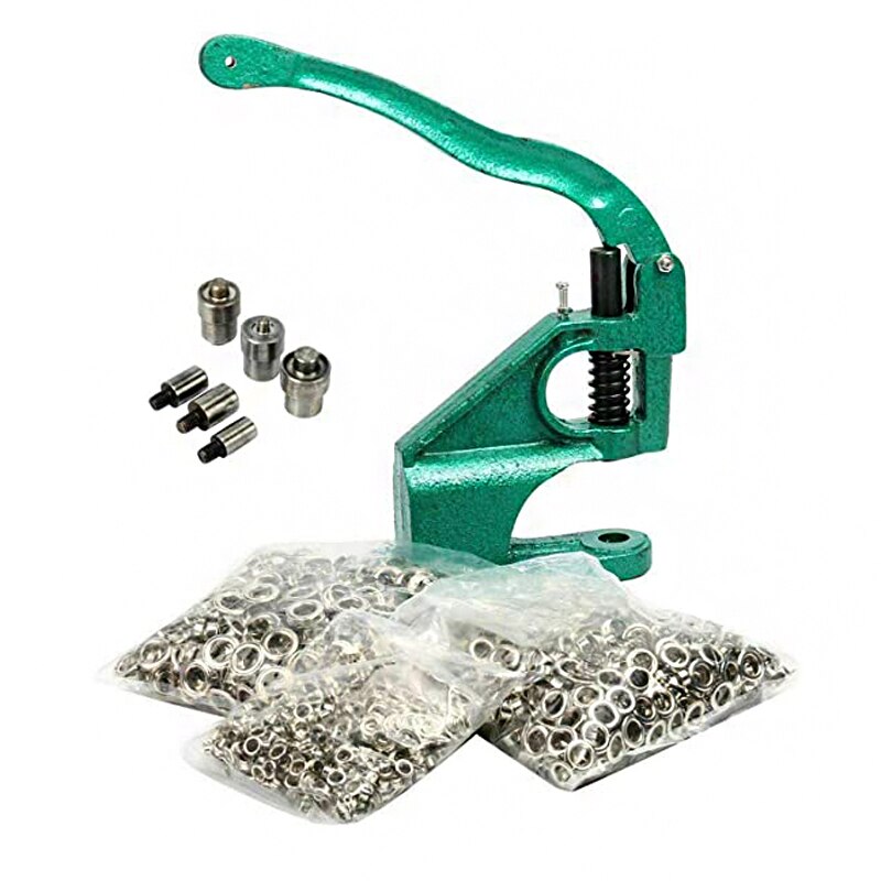 All Metal Manual Eyelet Machine 3 Size Die Mould+1,000 Eyelet Grommet Press 3 Dies Supply Kit