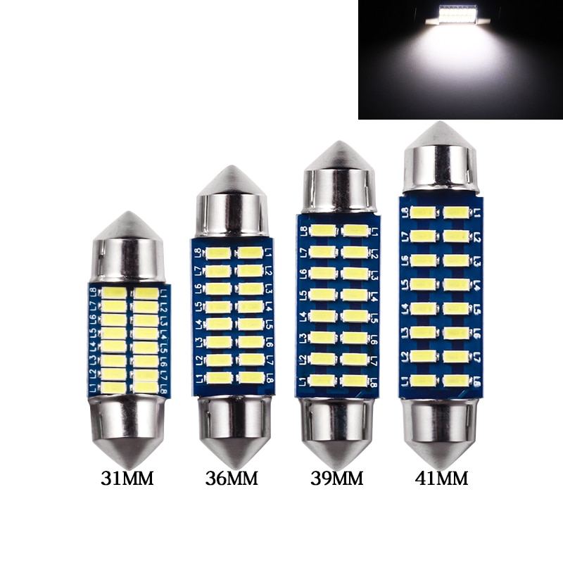 Super Heldere 16Smd Led Lamp C5W C10W Super Heldere 3014 Smd Canbus Foutloos Auto Interieur Doom Lamp Auto Styling licht