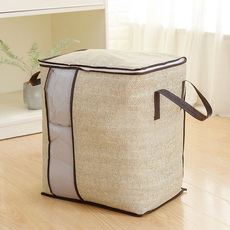 Sammenklappelig skabsarrangør, ikke-vævet, bærbar tøjopbevaringspose, organisator til sengetøj til pudebetræk 45.5*51*29cm