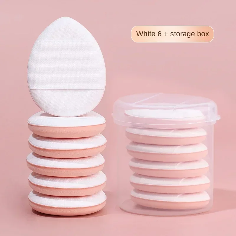Puff bilden 6 Stück Mini-Finger-Puder-Schwamm für Stiftung, wiederverwendbar, verlieren Puderquaste, geeignet für Damen-machen-hoch, funktionelles Werkzeug: Weiß