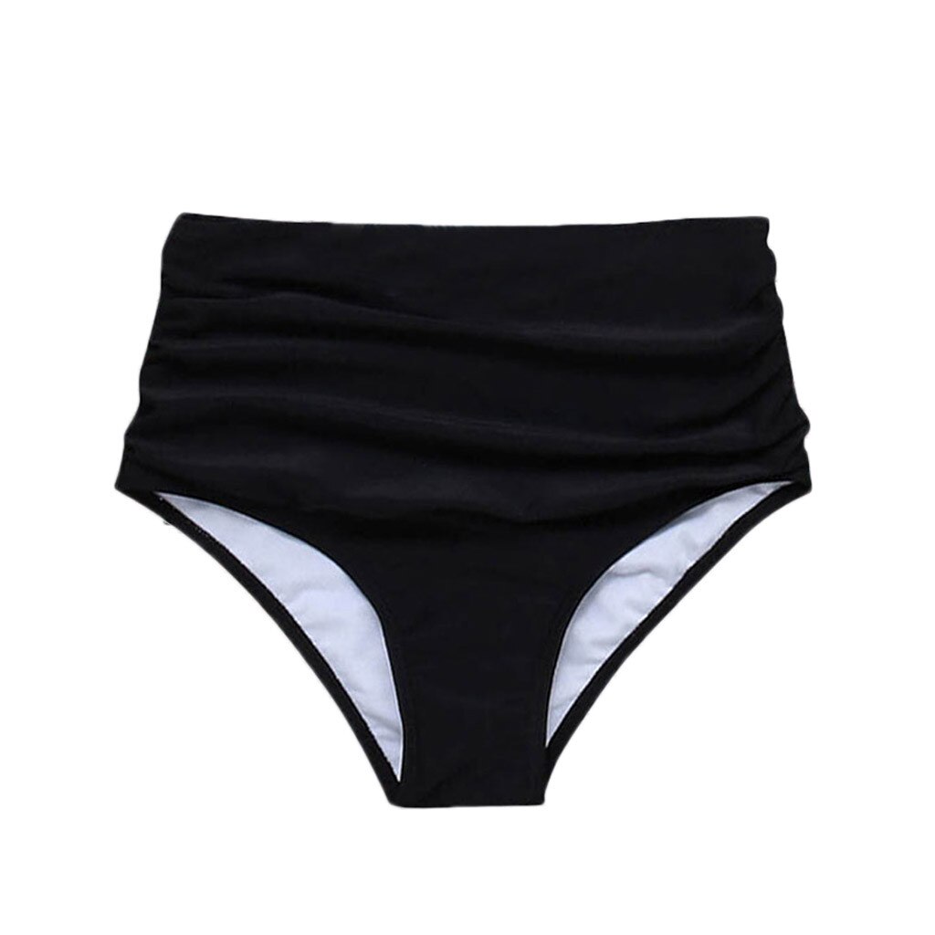 Traje de baño de Mujer separado Bikinis de fondo ropa interior de Mujer de cintura alta bragas de natación impresas mujeres pantalones de natación # y3: Black / 3 XL