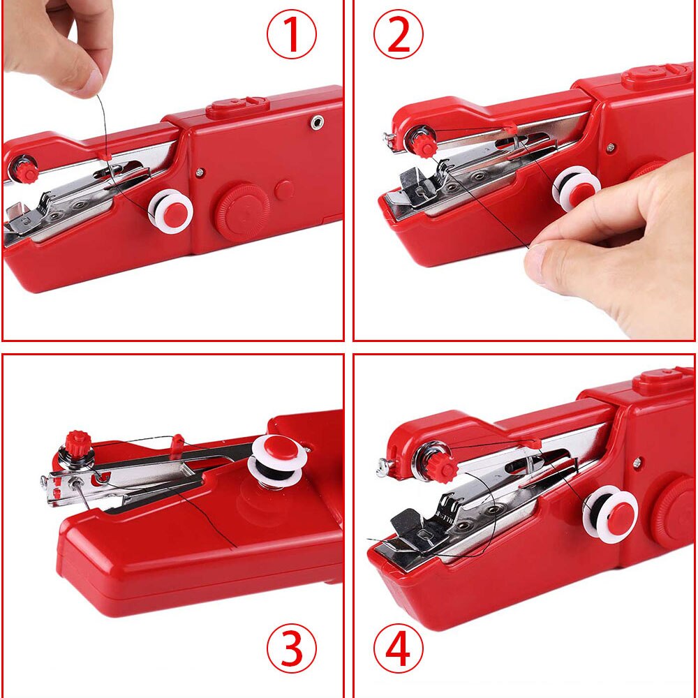INNE Portable Mini Hand Sewing Machine Household Electric Quick Repair Clothes Straight Stitch Needlework Tool DIY Accessories
