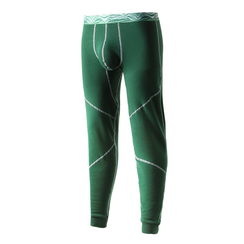 Ropa interior térmica para hombre, abrigo cálido de lana merina y algodón, Calzoncillos largos para Gay, Invierno: Green / L