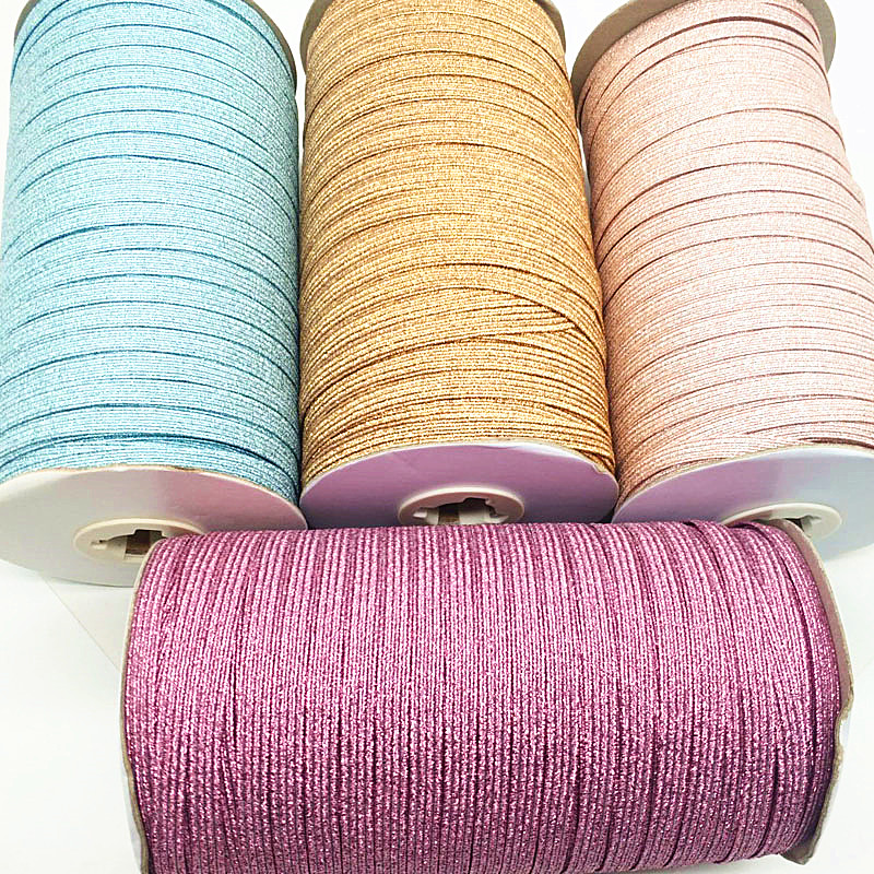 2/5Meter/viel 6mm Elastische Band Gold Draht funkeln Elastische Spandex Band für trimmen NäHenne Stoff DIY Kleid NäHenne Zubehör