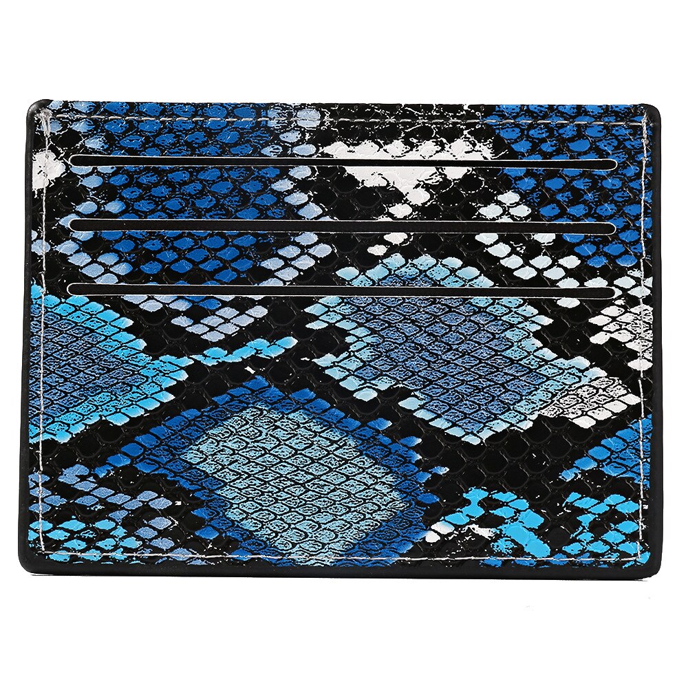 Serpentine Mini port-carte femmes petits portefeuilles en cuir PU nouvelle porte-monnaie peau de serpent dames femme tendance concepteur: Blue