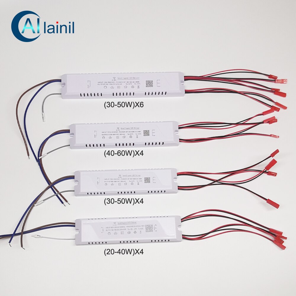 Transformateur de lustre intelligent à intensité réglable, alimentation électrique à télécommande et commande par application, 2.4G, à utiliser pour les deux couleurs