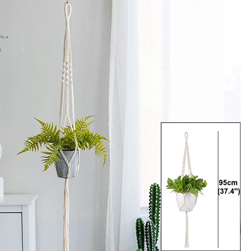 macrame wall hanging planter hangers air plant hanger holder balcony decoration wall planter pot woven basket bohemian makrama: OG61