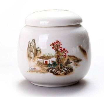 1PCS Ceramic Jar Sugar Bowl Spice Jars Spices Storage Box Chinese Small Candy Jar Tea Caddy Small Home Decoration