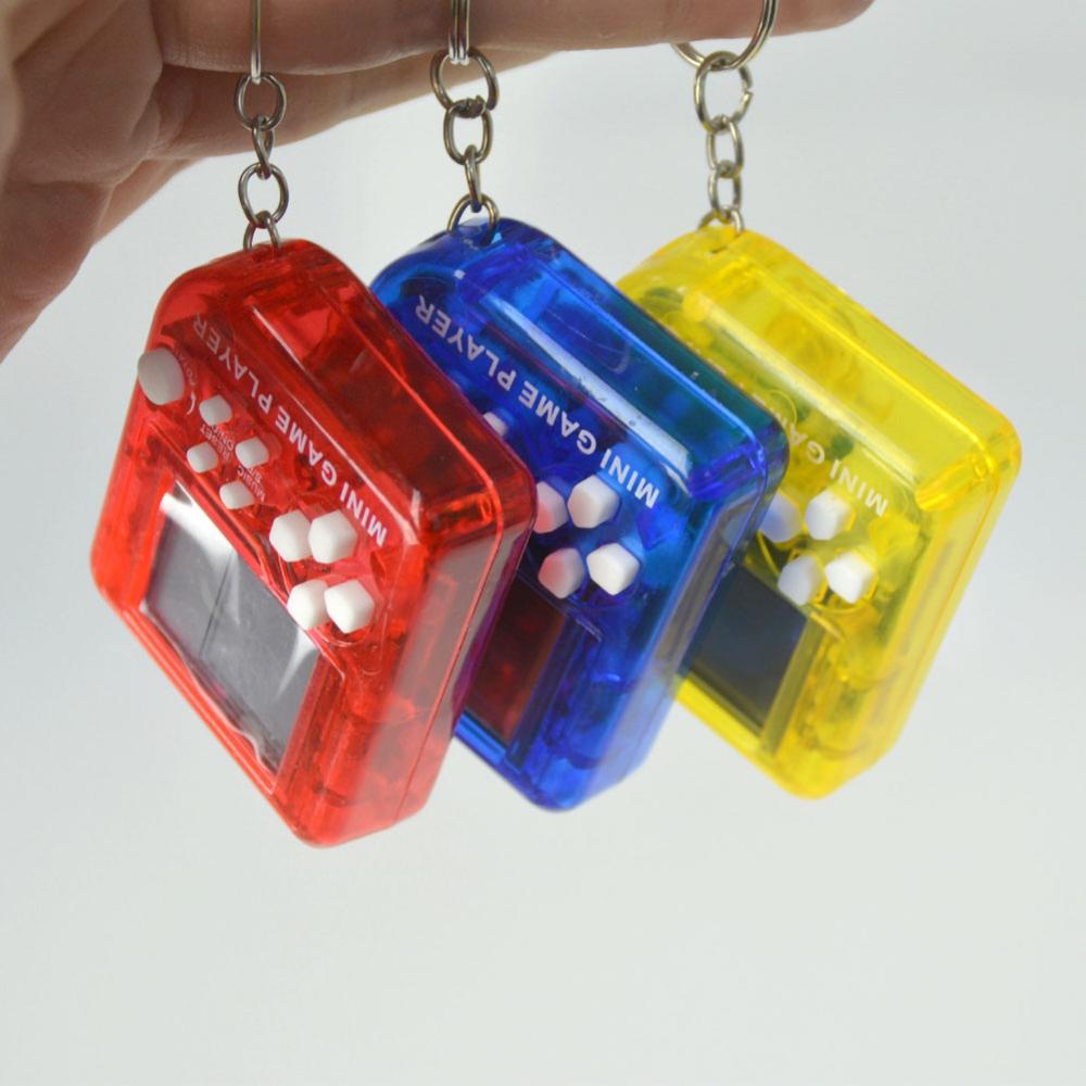 Super Mini Keychain Russian Tetris Game Keyboard Portable Tetris Game Box for Kids Children Baby