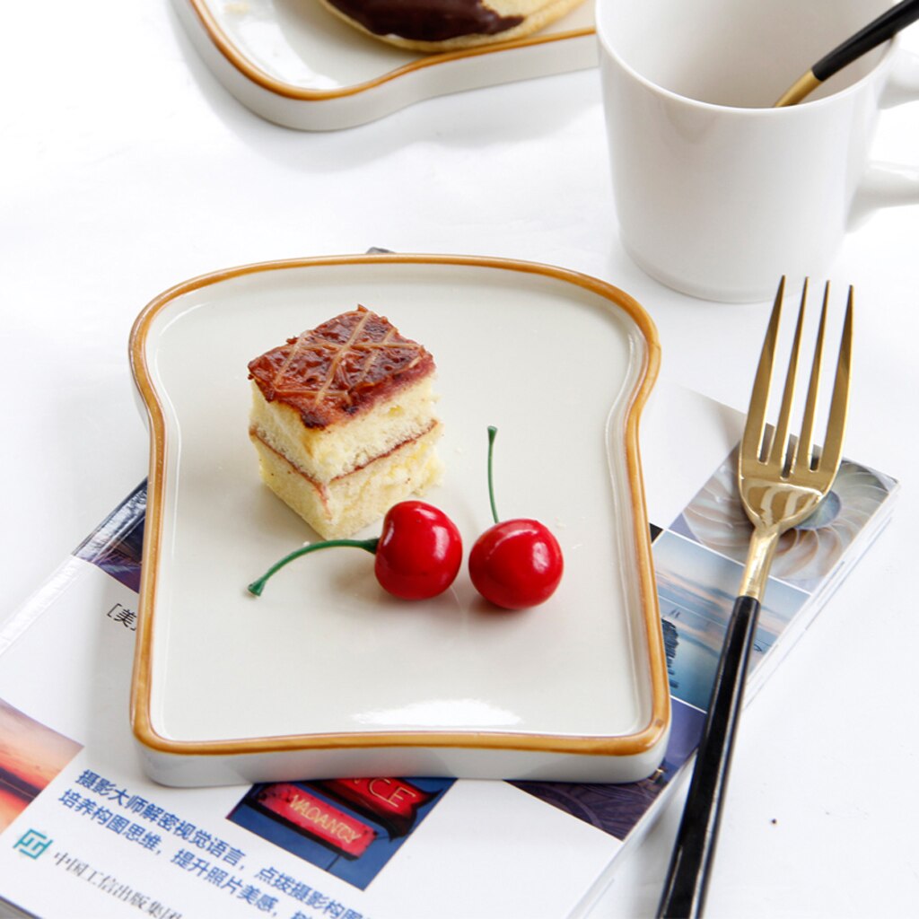 Ceramic Fruits Serving Tray - Cake Dessert Ice Cream Bread Snacks Steak Breakfast Dish Plate