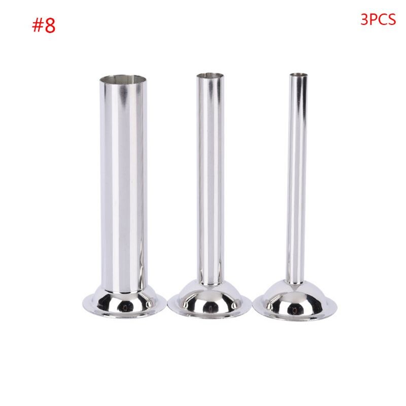 3pcs/set Food Grade Stainless Steel Manual Sausage Stuffer Stuffing Filling Tube