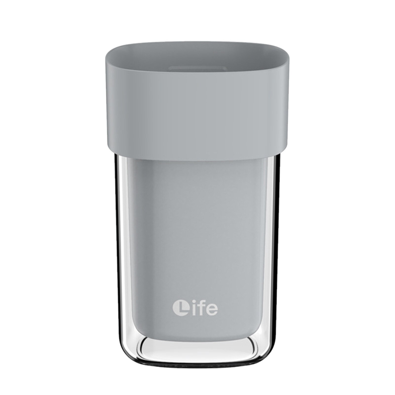 Portavasos Simple de doble capa para lavado de dientes, caja de almacenamiento para cepillo de dientes de viaje para pareja, conjunto para lavar el baño, taza dental: Grey