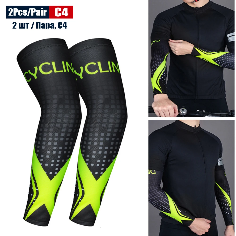 1 Paar Sport Fietsen Armmouwen Anti-Uv Zonwering UPFArm Compressiehoes voor Hardlopen Basketbal Voetbal Vissen: XXL / Oranje