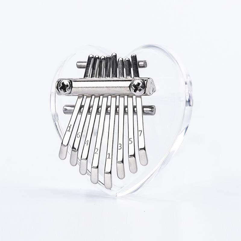 8 Key Mini Kalimba Musical Instrument Beginner Finger Piano Crystal Mbira Calimba Portable Percussion Keyboard with Package Box