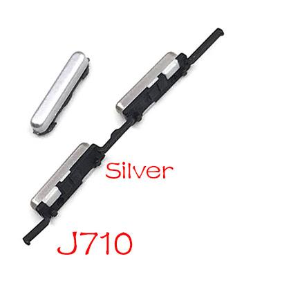 For Samsung S3 S7 Edge J5 J7 J510 J710 / J5 J7 J730 J530 Volume Button Power Switch On Off Button Key Flex Cable: J710 Silver