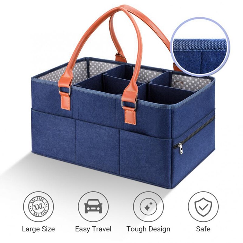Organizador de pañales de bebé, bolsa de soporte portátil para cambio de mesa y bolsa de pañales de mamá, almacenamiento esencial para guardería