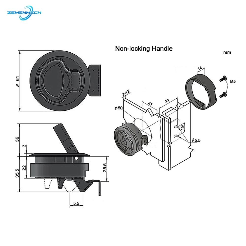 Boat Accessories 316 Stainless Steel NO Key Flush Boat Marine Latch Flush Pull Latches Slam Lift Handle Deck Marine Hardware