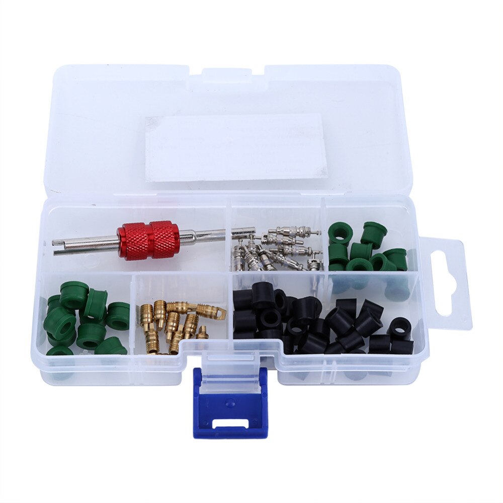 71pcs/box Repair Kit for Air Conditioner Repair Tool+Valve Cores+ Hose Gaskets+Valves