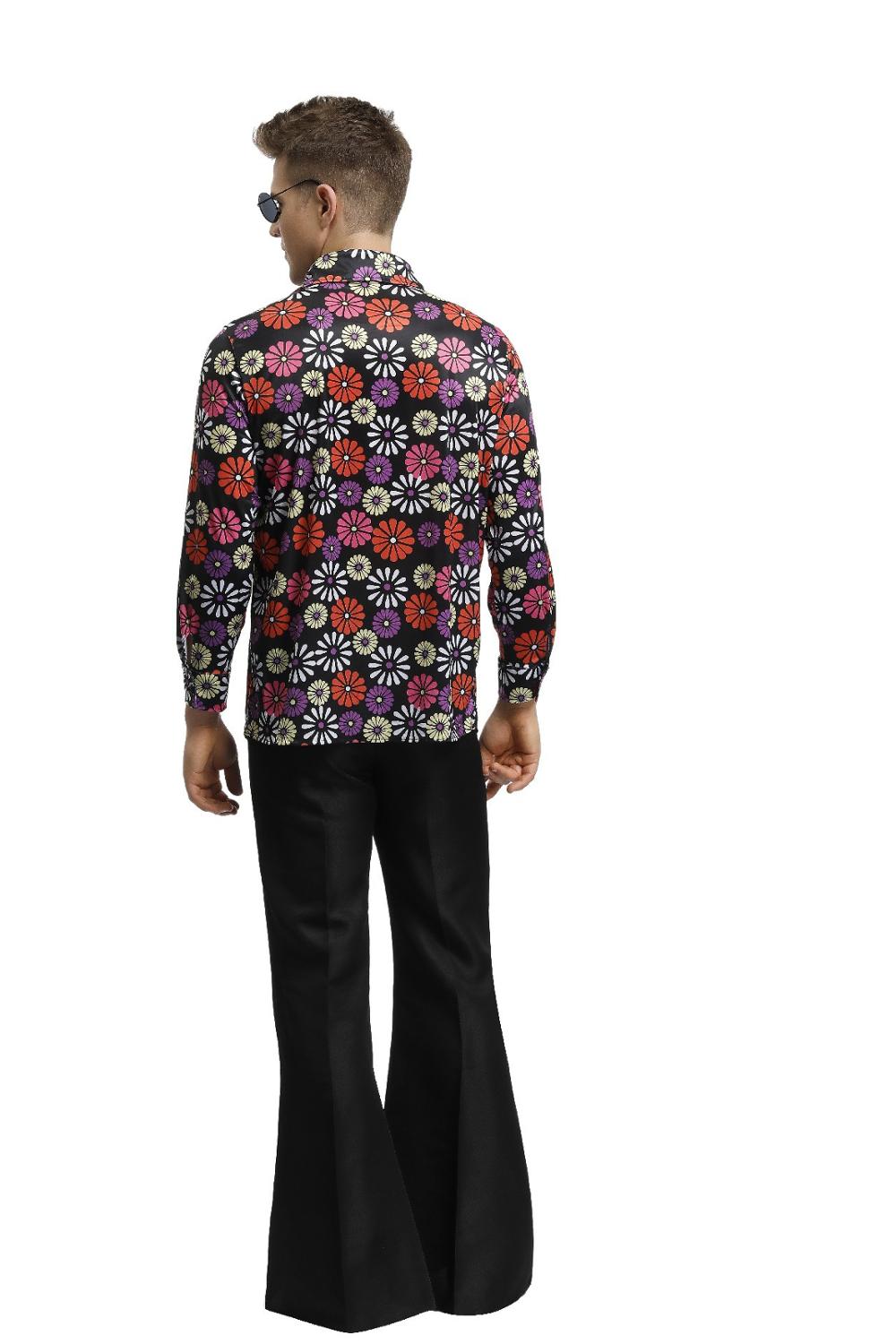 Men Retro 70s Disco Hippie Costume Halloween Carnival Party Disco Enthusiast Cosplay Fancy Dress