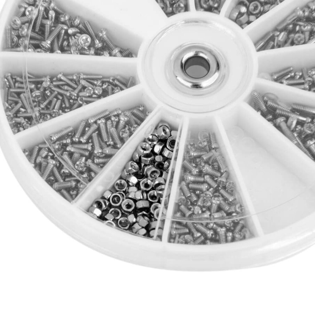 240pcs/1box 12 Kinds Of Small Screw Nut Combination Kit M1 M1.2 M1.4 M1.6 For Watch Glasses Sunglasses Assorted Set Repair Parts