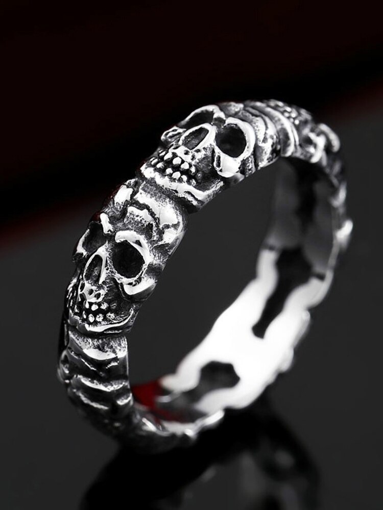 Boutique Stainless Steel Men's Ring Domineering Demon Skull Punk Rock Gothic Riding Boyfriend Jewelry: 10