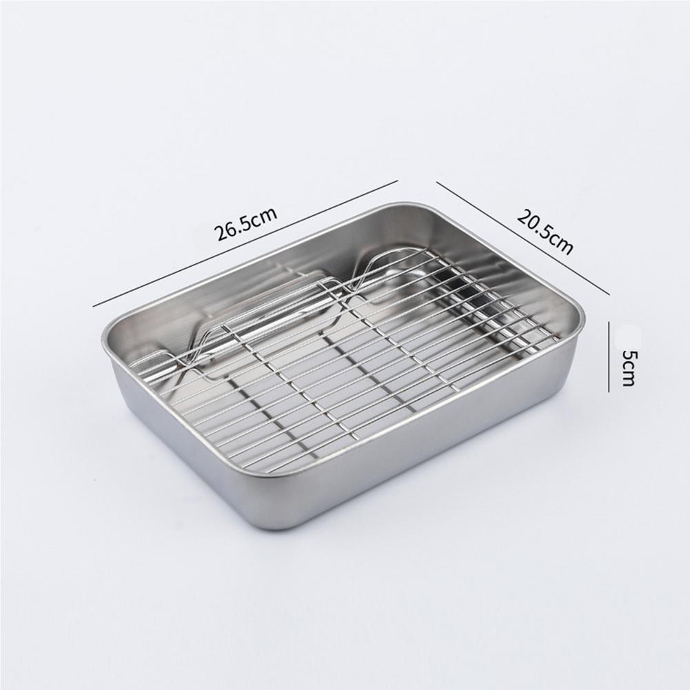 Baking Tray with Removable Cooling Rack Set Stainless Steel Baking Pan Sheet Non Toxic , Used For Oven, BBQ Tray Dishwasher Safe: M