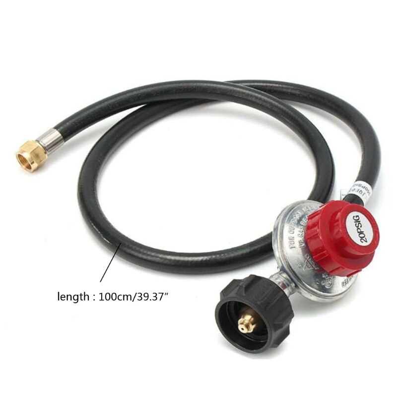 High Pressure LPG Gas Burner 20PSI Pressure Regulator With 1M Hose , for North American Oven Grill, Heater, Fire Pit, Gas Water