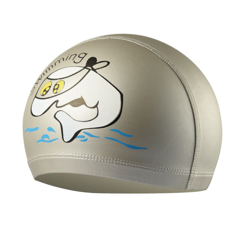 Casquette de piscine pour enfants, chapeau de protection en forme de dauphin, bouchon d&#39;oreille, étanche, pour garçons et filles, accessoire de plongée: Gray
