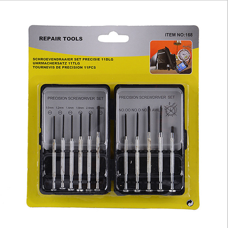 11PCS Precision Screwdriver Set Mini Jewelers Watches Glasses clock jewelry cell phone Repairs DIY tool Kit