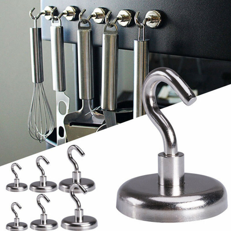 Nyaste magnetiska krokar kraftfull krok magnet hållare 10kg sugvägg krok hållare stöd hårdvara magnetiskt verktyg silver