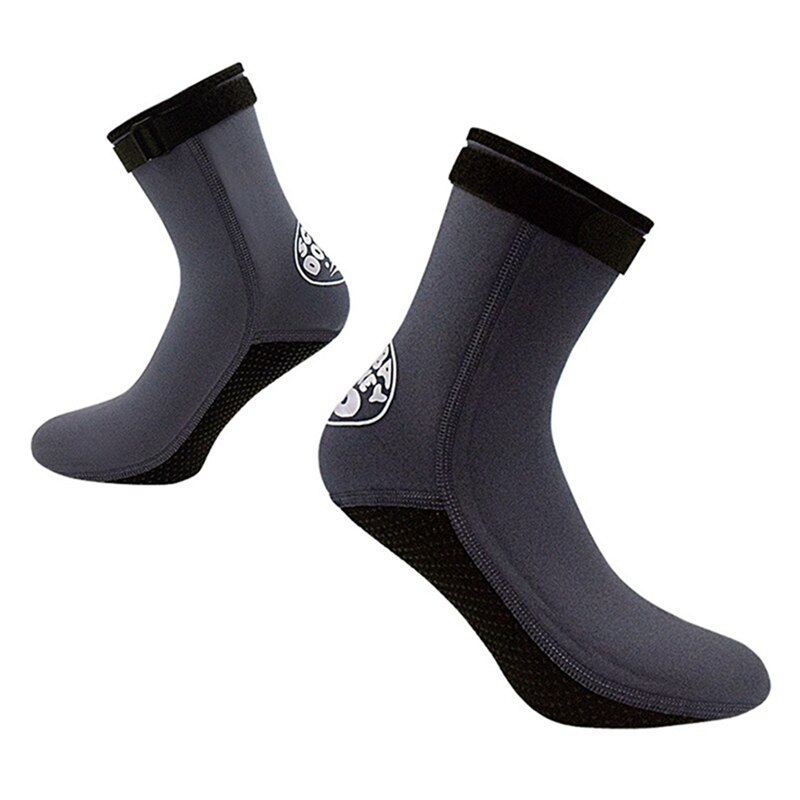Männer Und Frauen 3 Mm Schnorcheln Socken Nicht-Unterhose Warme Tauchen Socken Neopren Schuhe Wasser Schuhe Strand Stiefel Surfen stiefel: Grau / L