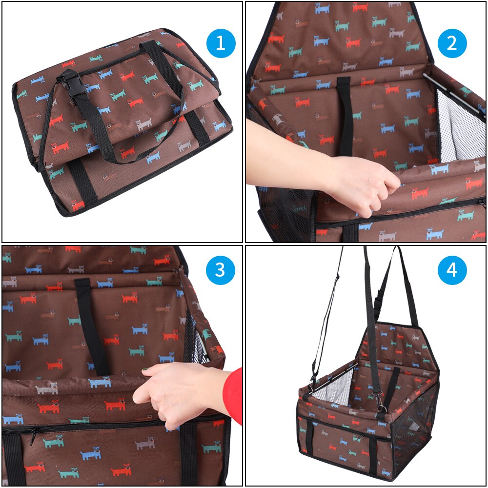 Bolsa para el asiento del coche del perro, cesta impermeable, bolsas colgantes de malla para viajes de seguridad, bolsa de asiento para perros