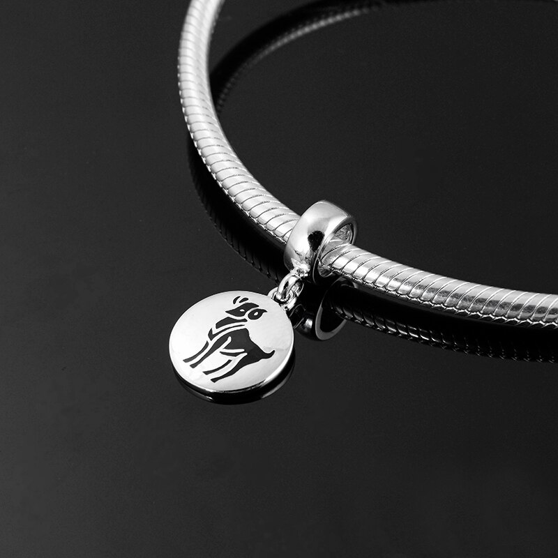12 Constellation Zodiak Charms 925 Sterling Zilveren Hangers Kralen Sieraden Maken Fit Originele Europese Charms Armband Ketting: Aries