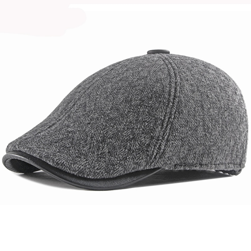 Ht3308 basker män varma vinterhattar med öronklapp manlig murgröna newsboy öronlucka platt keps fleecefodrad baskerhatt män vinterberet keps