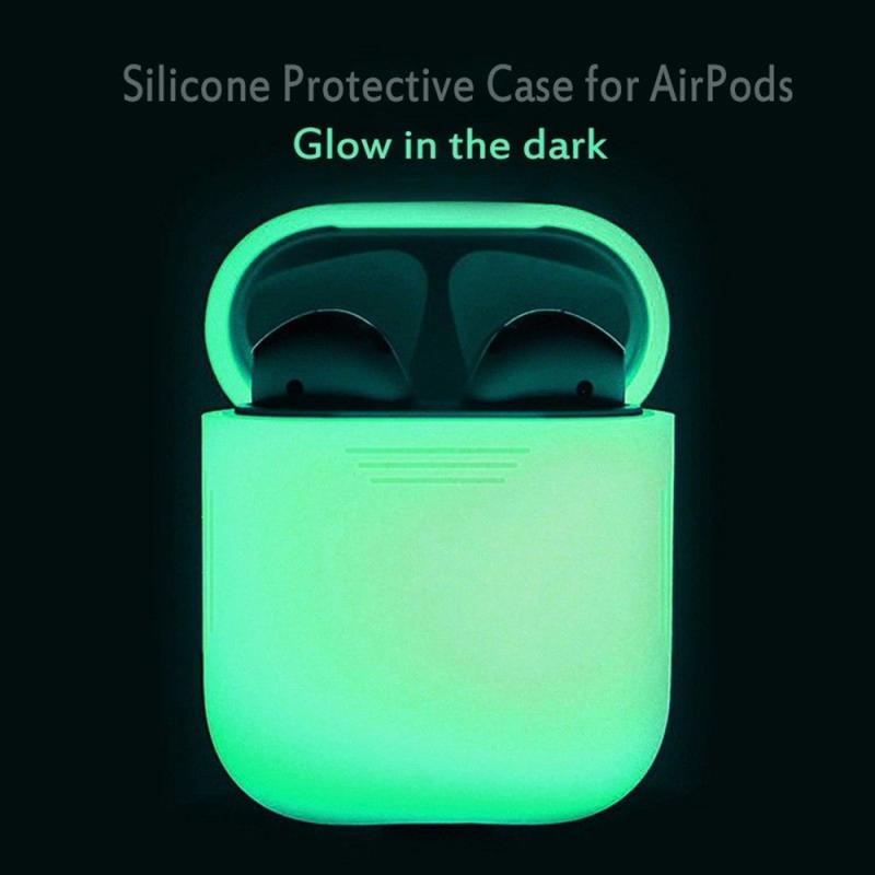 Siliconen Case Voor Apple Airpods Gloeiende In Dark Lichtgevende Shockproof Protector Case Sleeve Voor Air Pods Bluetooth Oortelefoon Doos