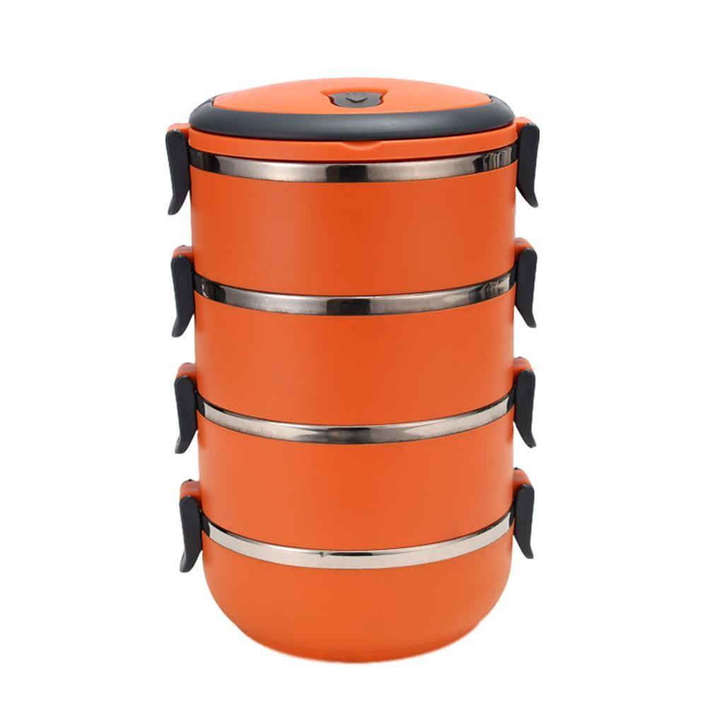 Insulated Lunch Box Steel Double Layer Picnic Case School Almuerzo Bento Box De Kids Office Caja Food Adults Cont U4K2: L