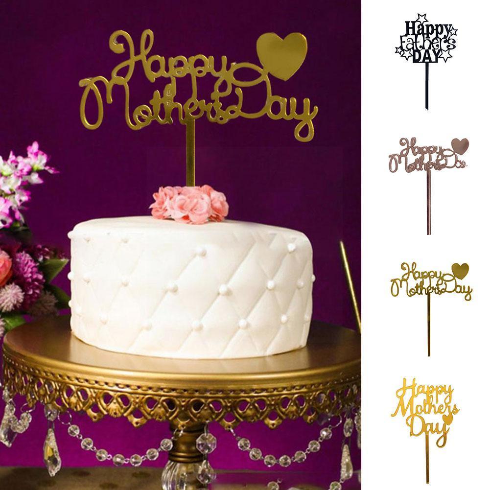 2022 Acryl Gelukkig Moederdag Cake Topper Beste Party Mom Bloem Decoratie Benodigdheden Taart Taart Tools Hart Decorating G1E8