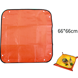 50/66/100Cm Tuinieren Planten Mat Pe Plant Verpotten Mat Opvouwbare Oppotten Waterdicht Bloem Plant Indoor Transplanteren matten: Orange  66 x 66cm