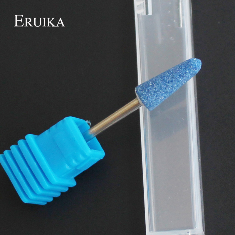 ERUIKA – foret à ongles électrique en pierre céramique bleue, 1 pièce, en corindon, matériel, appareil de manucure, accessoire, outils d&#39;art des ongles