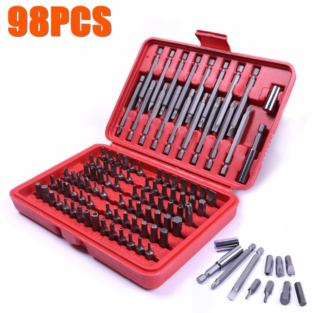 98pcs Precision Screwdriver Set Slotted Phillips Torx Auto Car Repair and Home use Screwdriver Bits Repair Tools