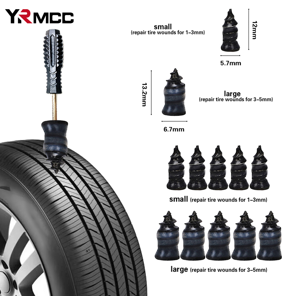 Kit de reparación de neumáticos de coche, herramientas de enchufe de punción, punción de neumáticos de motocicleta, tiras de neumáticos de coche de emergencia, Kit de herramientas de reparación de pegamento, accesorios para coche